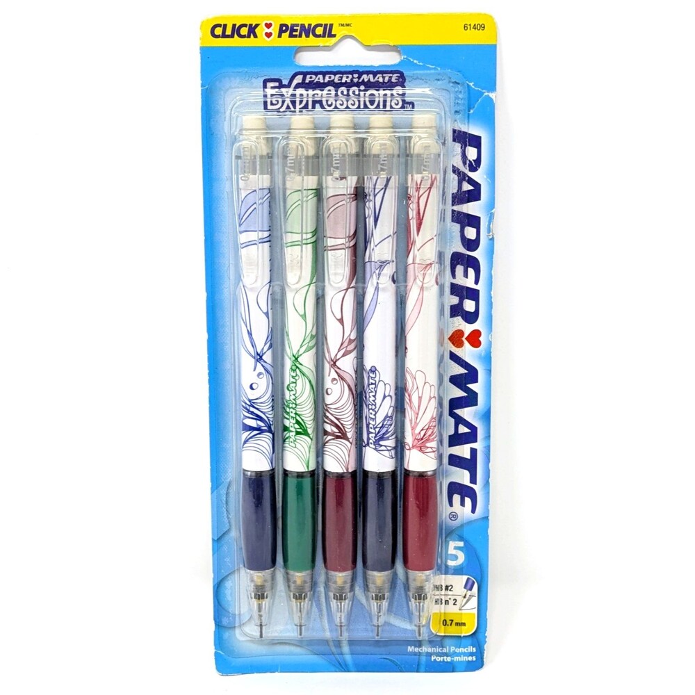 2008 Paper Mate EXPRESSIONS Mechanical Click Pencil HB #2 0.7 mm (5 Pack)